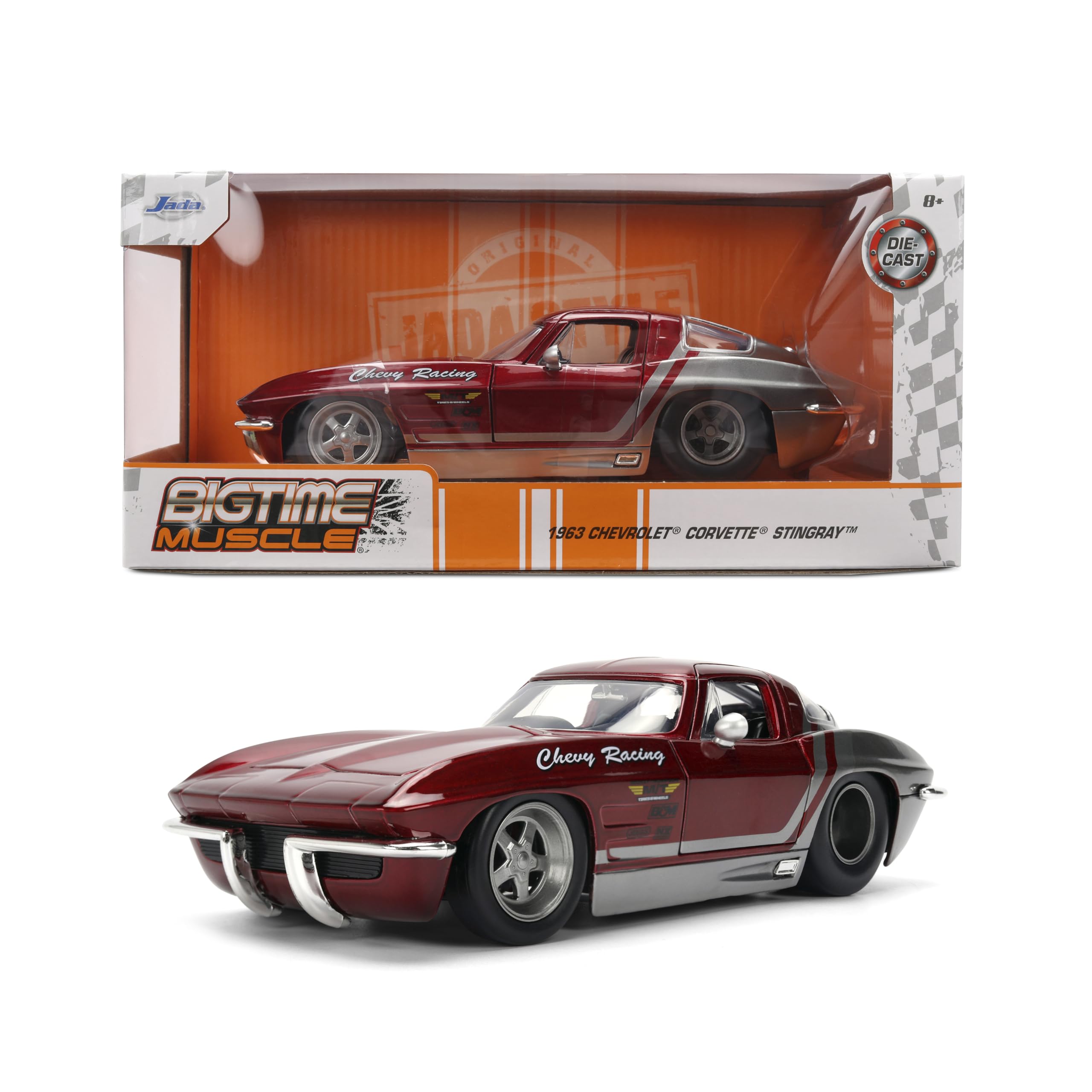 Amazon.com: Jada Toys Bigtime Muscle 1:24 1963 Chevy Corvette Die